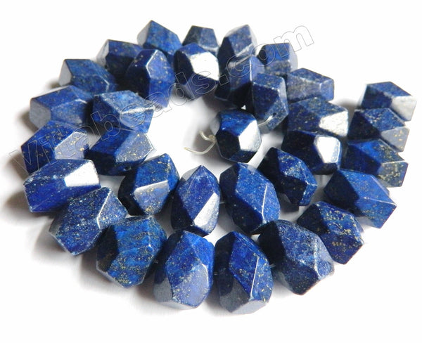 Lapis Lazuli AA  -  Center Drilled Fine Cut Nuggets 16"