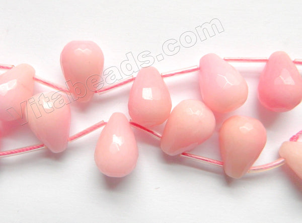 Light Pink Jade  -  Faceted Round Teardrop