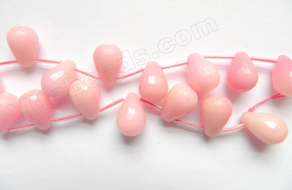 Light Pink Jade  -  Faceted Round Teardrop