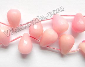 Light Pink Jade  -  Faceted Round Teardrop