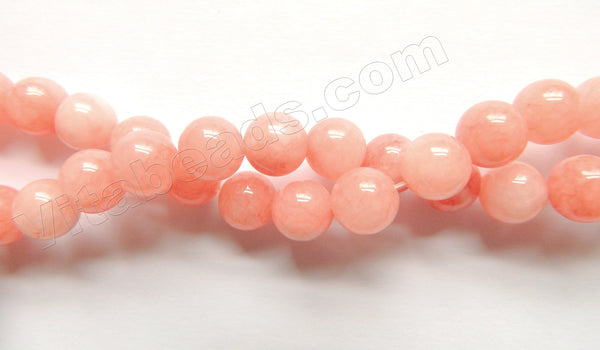 Light Pink Peach Mashan Jade  -  Smooth Round  15"