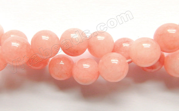 Light Pink Peach Mashan Jade  -  Smooth Round  15"