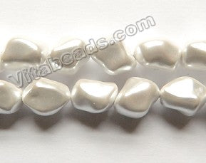 Cream White South Shell Pearl  -  Free Form Nuggets  16"