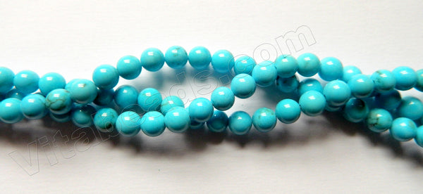 Deep Blue Chinese Turquoise AAA (Natural)  -  Smooth Round  16"