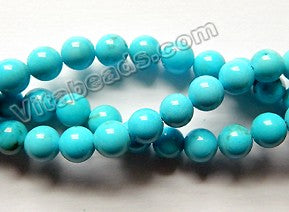 Deep Blue Chinese Turquoise AAA (Natural)  -  Smooth Round  16"