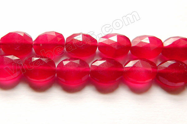 Red Onyx Jade  -  Diamond Cut Faceted Oval  15"