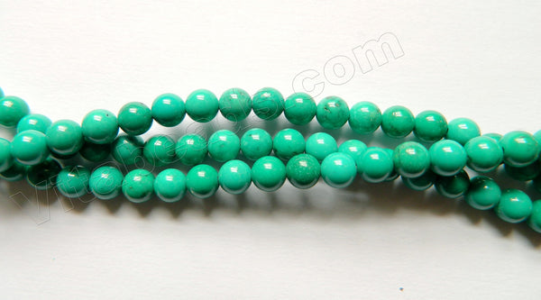 Dark Blue Green Chinese Turquoise A (Natural)  -  Smooth Round  16"