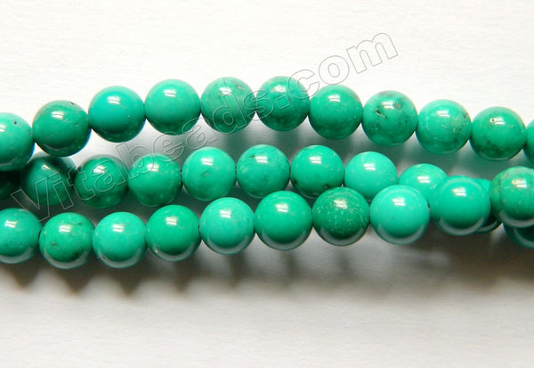 Dark Blue Green Chinese Turquoise A (Natural)  -  Smooth Round  16"