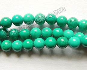 Dark Blue Green Chinese Turquoise A (Natural)  -  Smooth Round  16"