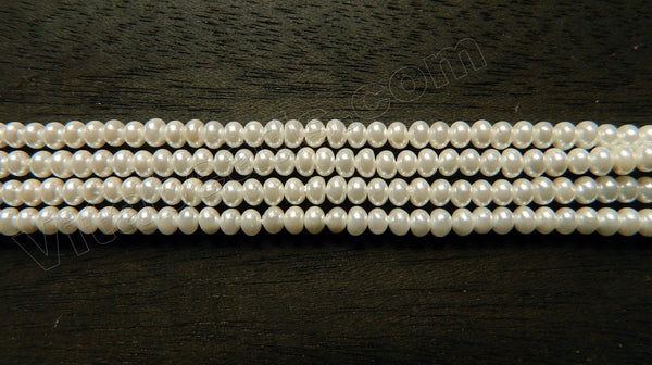  South Sea Shell Pearl - White - Small Rondel Beads 15.5"