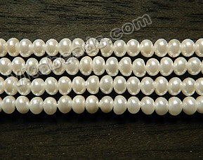  South Sea Shell Pearl - White - Small Rondel Beads 15.5"