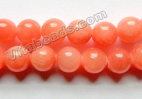 Orange Peach Mashan Jade  -  Smooth Round  15"