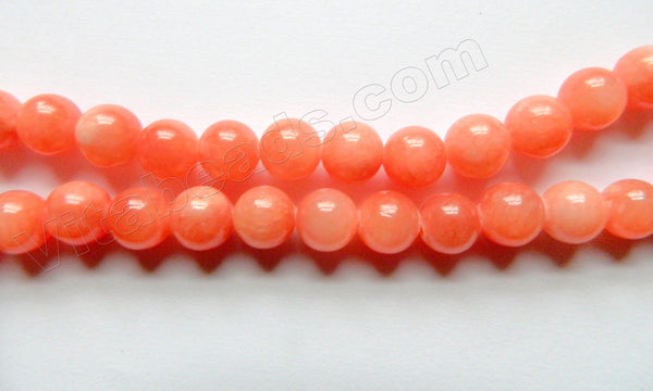 Orange Peach Mashan Jade  -  Smooth Round  15"
