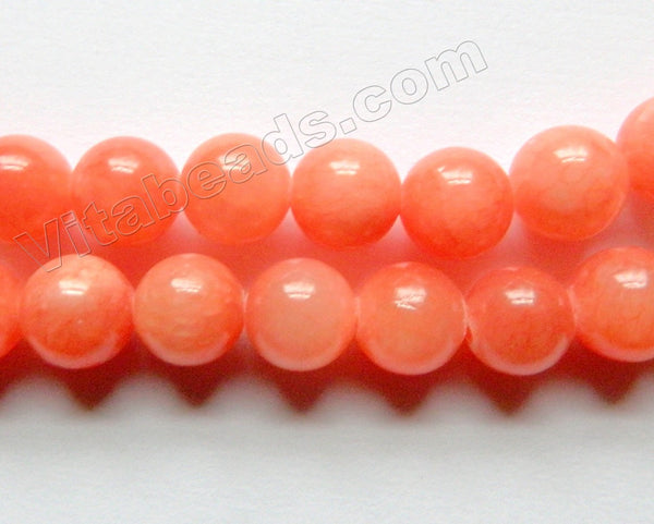 Orange Peach Mashan Jade  -  Smooth Round  15"