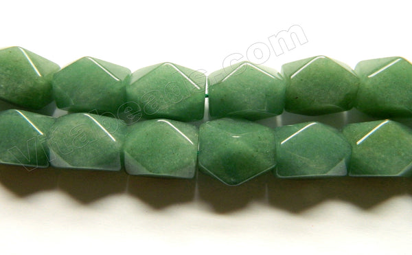 Green Aventurine AAA  -  Faceted Rectangle Nuggets  15"