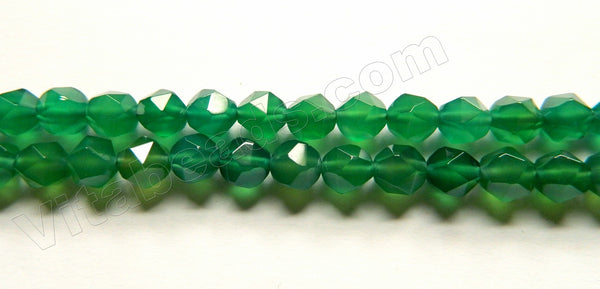 Natural Emerald Green Agate  A  -  Star Cut Faceted Round  15"