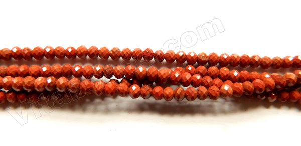 Red Jasper A  -  Small Faceted Rondel 15"