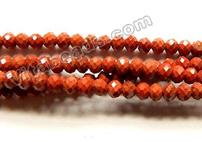 Red Jasper A  -  Small Faceted Rondel 15"