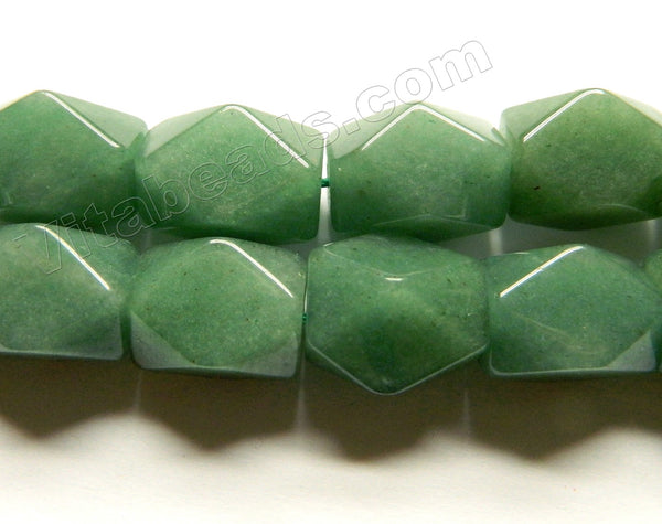 Green Aventurine AAA  -  Faceted Rectangle Nuggets  15"