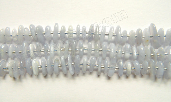 Blue Lace Agate  -  Center Drilled Chip Saucers w Spacer 15.5"