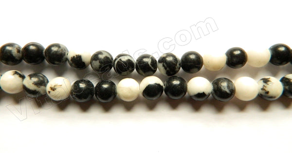 Black White Zebra Jasper  -  Smooth Round  15"