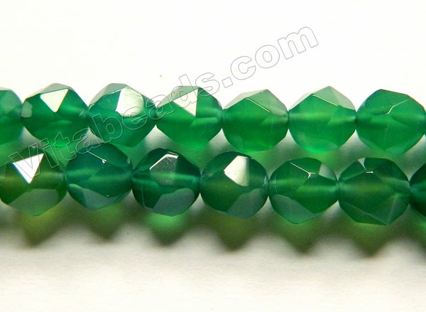 Natural Emerald Green Agate  A  -  Star Cut Faceted Round  15"