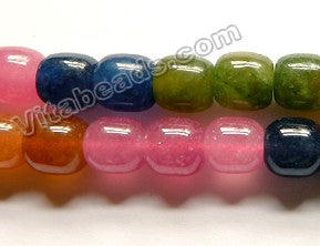 Tourmaline Color Mixed Jade  -  Smooth Round Drum  15"