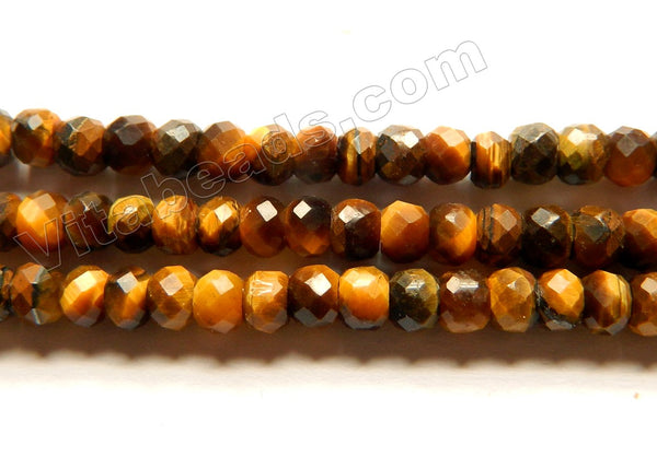 Tiger Eye A  -  Small Faceted Rondel 15"