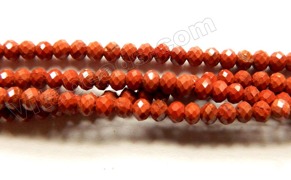 Red Jasper A  -  Small Faceted Rondel 15"