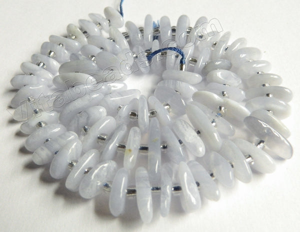 Blue Lace Agate  -  Center Drilled Chip Saucers w Spacer 15.5"