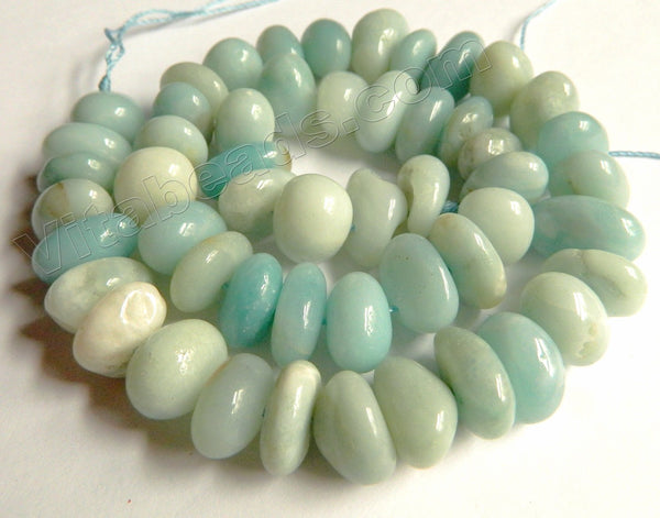 Amazonite A  -  Center Drilled Rondel Saucer  16"  