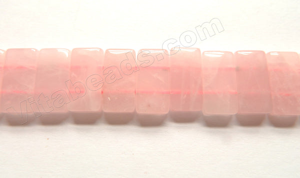 Rose Quartz  -  Double Drilled Rectangles  8"