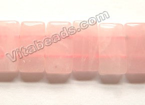 Rose Quartz  -  Double Drilled Rectangles  8"