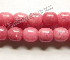 Cherry Red White Candy Jade  -  Smooth Round Drum  15"