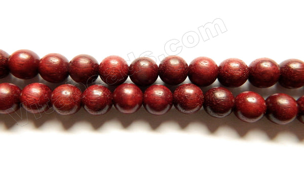 Natural African Purple Santalum Wood Beads  -  Smooth Round Bracelet