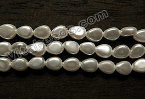 South Sea Shell Pearl - White - Small Puff Drops 15.5"