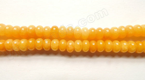 Deep Yellow Mashan Jade  -  Smooth Rondel  15"