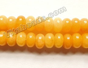 Deep Yellow Mashan Jade  -  Smooth Rondel  15"