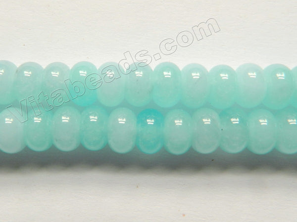 Light Aqua Chalcedony Mashan Jade  -  Smooth Rondel  15"