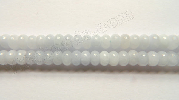 Pale Blue Lace Mashan Jade  -  Smooth Rondel  15"