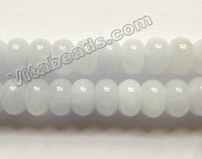Pale Blue Lace Mashan Jade  -  Smooth Rondel  15"