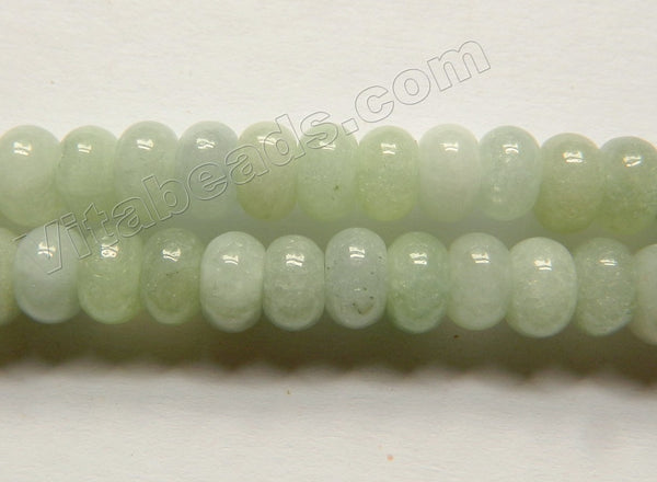 Light Green Aquamarine Mashan Jade  -  Smooth Rondel  15"
