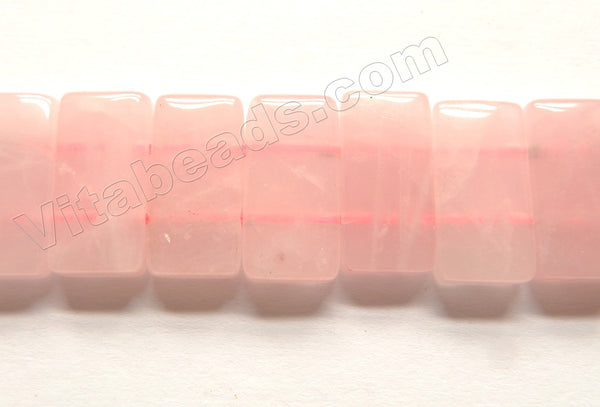 Rose Quartz  -  Double Drilled Rectangles  8"