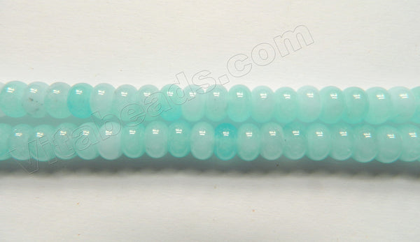 Light Aqua Chalcedony Mashan Jade  -  Smooth Rondel  15"