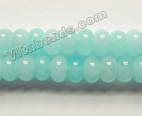 Light Aqua Chalcedony Mashan Jade  -  Smooth Rondel  15"