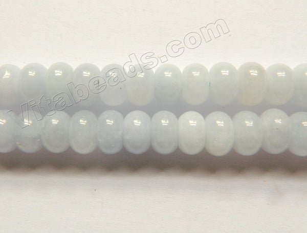 Pale Blue Lace Mashan Jade  -  Smooth Rondel  15"