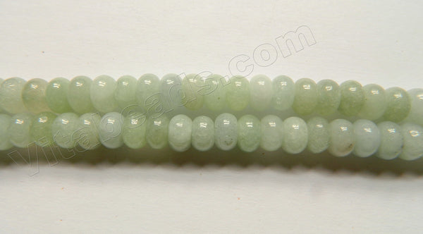 Light Green Aquamarine Mashan Jade  -  Smooth Rondel  15"