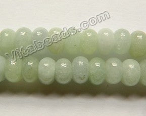 Light Green Aquamarine Mashan Jade  -  Smooth Rondel  15"