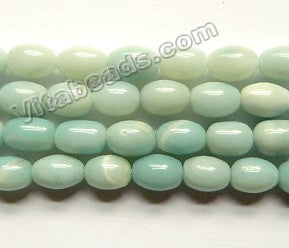 Amazonite  -  Smooth Rice Beads  16"