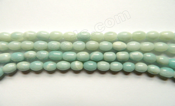 Amazonite  -  Smooth Rice Beads  16"
